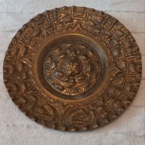 Vintage Copper Hammered Hecho En Mexico Plate